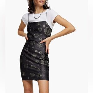Topshop Celestial Print Body-con Slip Dress, US size 10